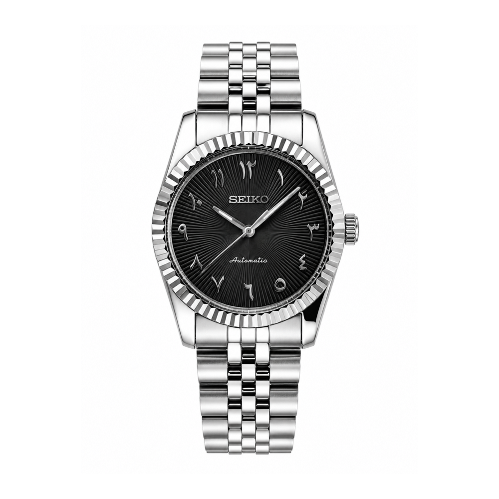 Seiko Mod Datejust Arabic Dial Black