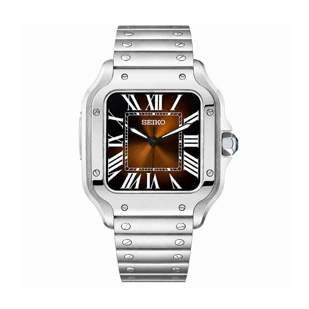 Seiko Mod Santos Brown
