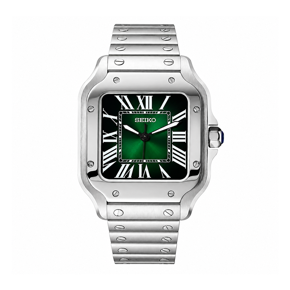Seiko Mod Santos Emerald Green