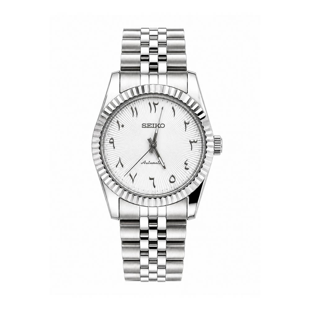 Seiko Mod Datejust Arabic Dial White